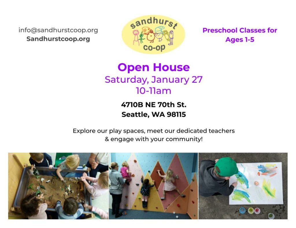 Sandhurst Coop Open House North Seattle Cooperative Preschools
